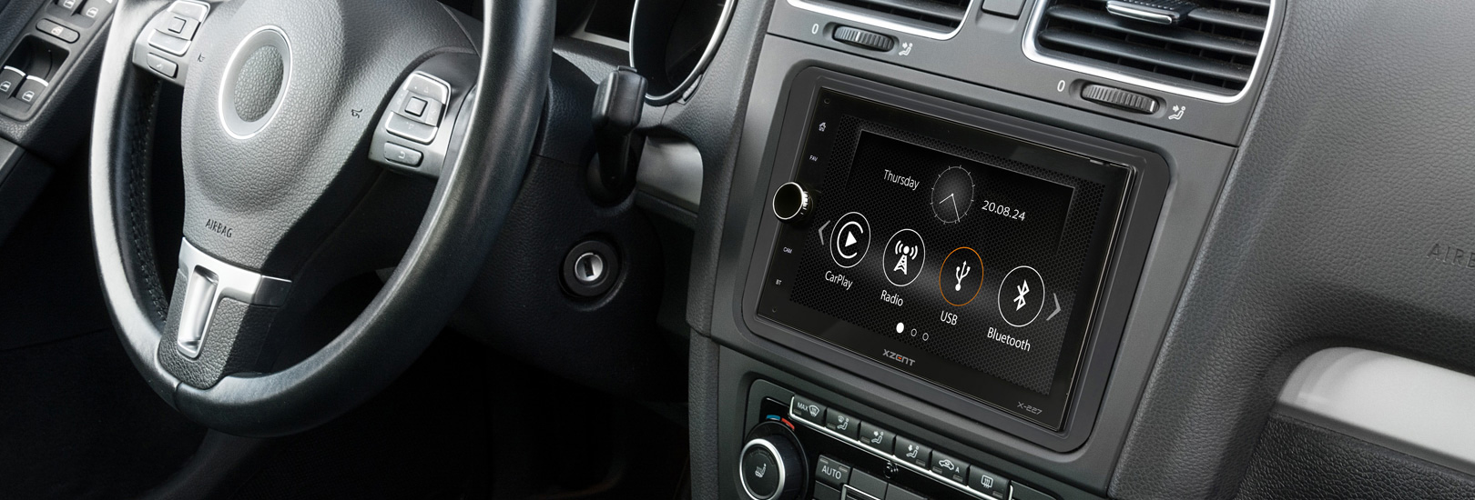 X-227: 2-DIN Gerät, Einbau in VW Golf